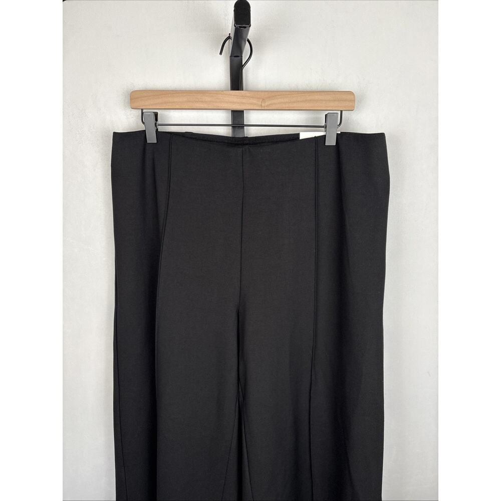NEW Chico's So Slimming Wide Leg Ankle Pants Sz 14 Black Pull On Pintuck Stretch - Picture 2 of 10